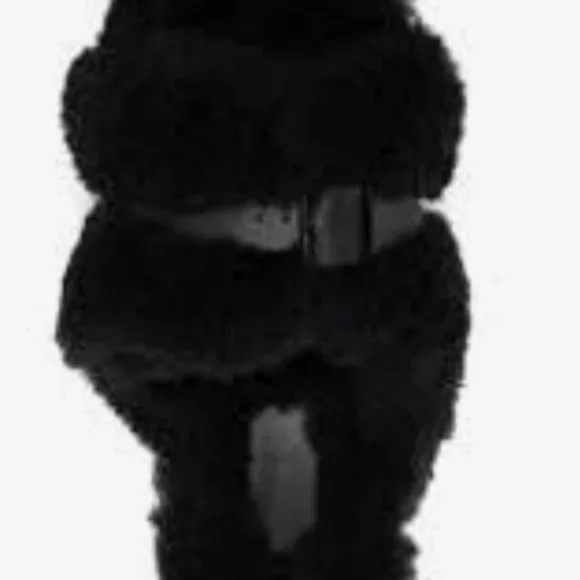 Robert Clergerie Paris Irina Slip on Faux Fur Slide in Black - Picture 2 of 4